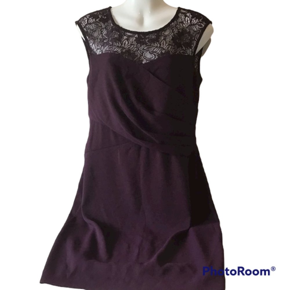 Calvin Klein Dress 8 Burgundy NWOT Lace Bodice